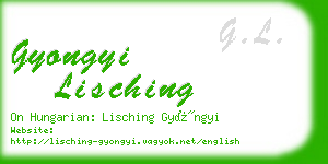 gyongyi lisching business card